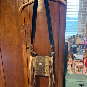 Brown Fringe Crossbody Bag